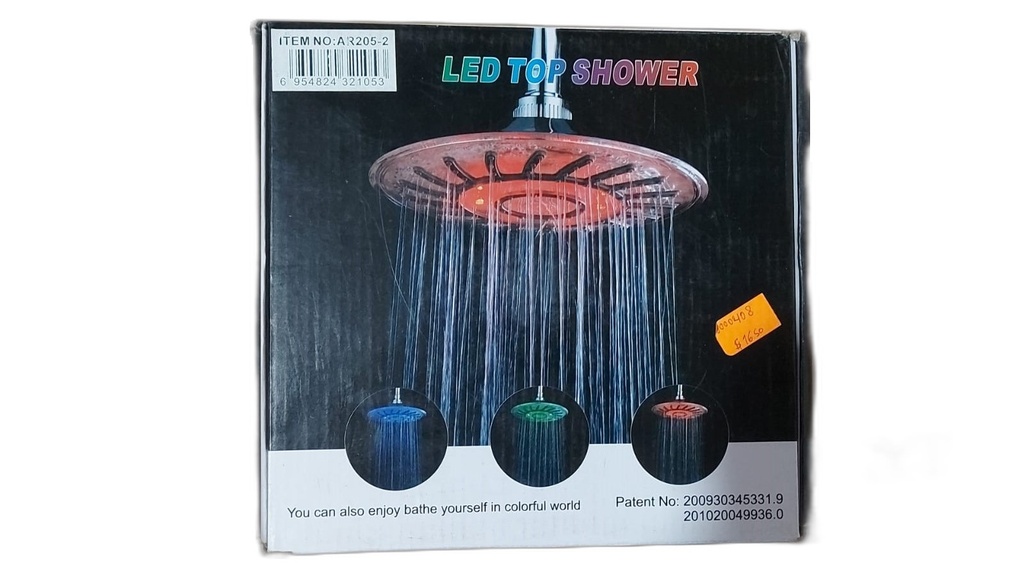 DUCHA PLASTICA LED 20CM MULTICOLOR REDONDA