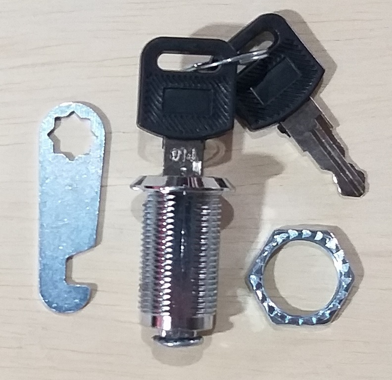 CERRADURA P/VITRINA PALETA NIQ. CONSUN 30MM