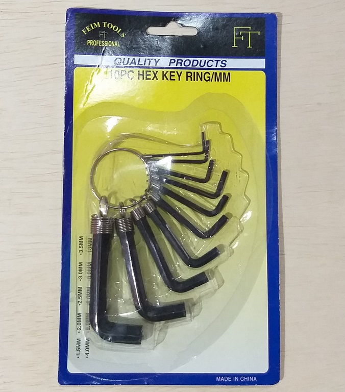 JGO LLAVE HEXAGONALES 1.5-10 FEIM 10PCS T/LLAVERO