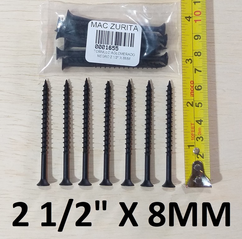 TORN.AGLOM. 2.5 X 8 NEGRO