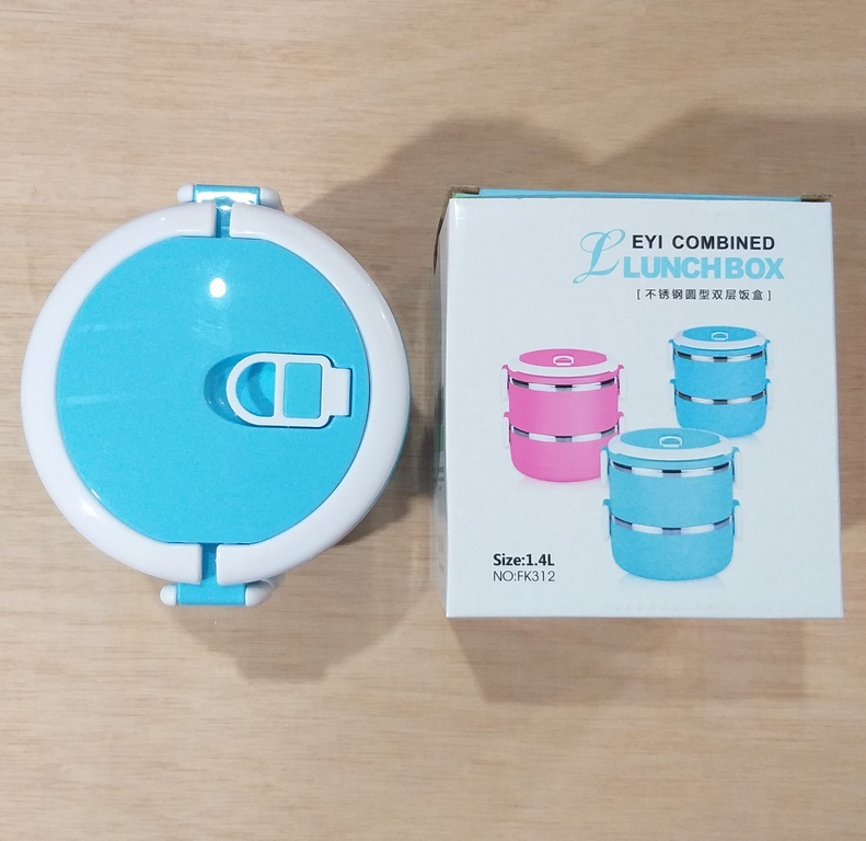 LONCHERA ACERO INOXIDABLE 2 SERVICIOS COLOR SURTID