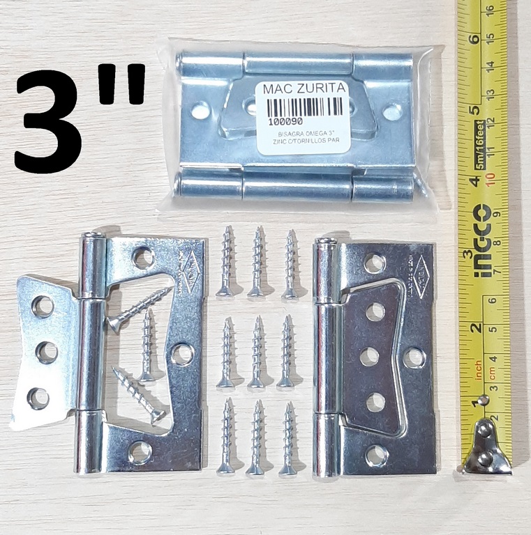 BISAGRA OMEGA 3´´ ZINC C/T. PAR