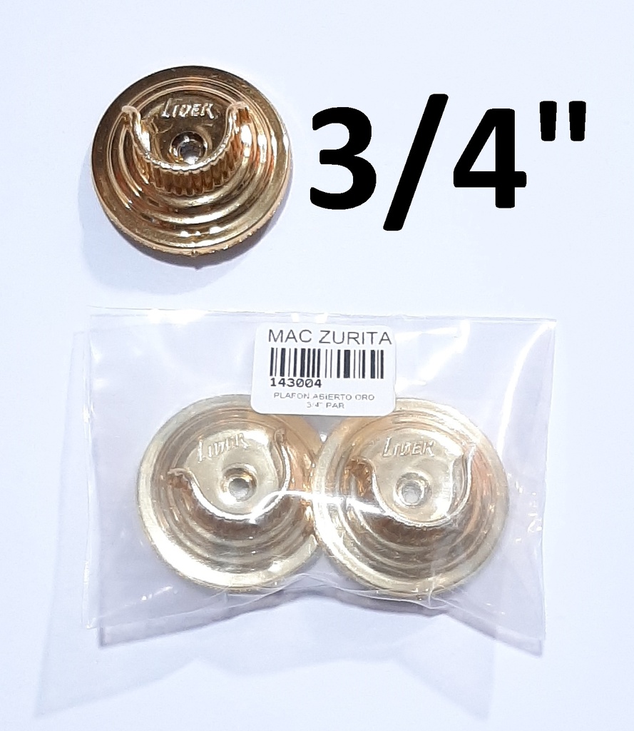 SOPORTE P/CORTINA 3/4´´ PLAFON DORADO ABIERTO PAR