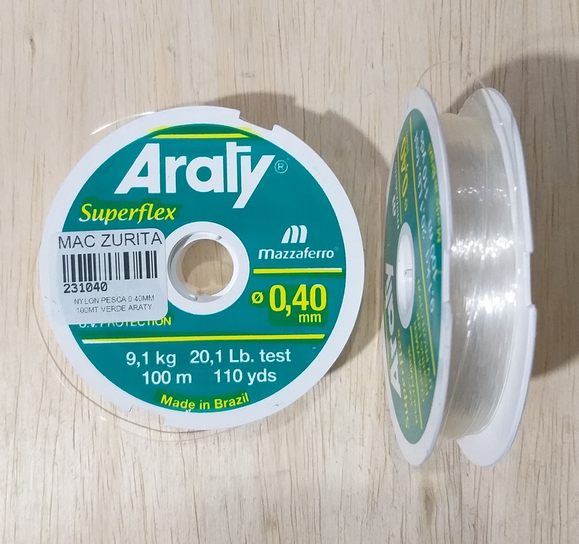 NYLON PESCA 0.40 100MT VERDE ARATY