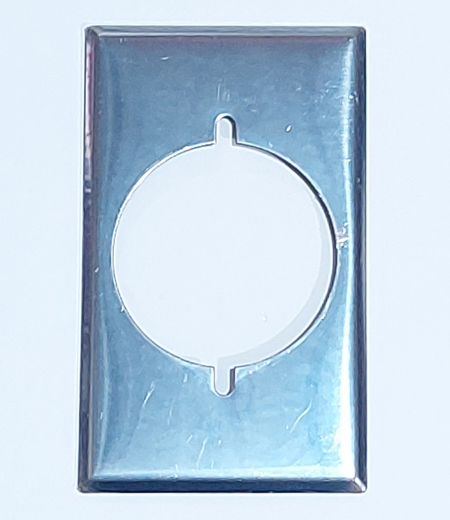 PLACA ACERO INOX. 220V P/TOMA COOPER 32B