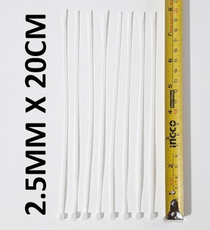 AMARRA PLASTICA 20CM X 2.5MM BLANCA CONSUM