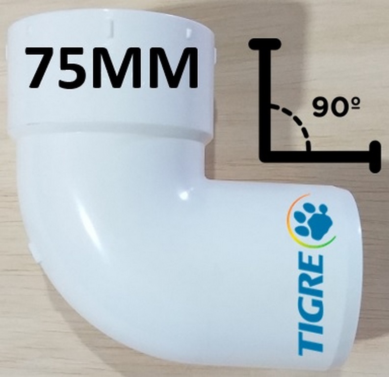 CODO 75 X 90 TIGRE DES.