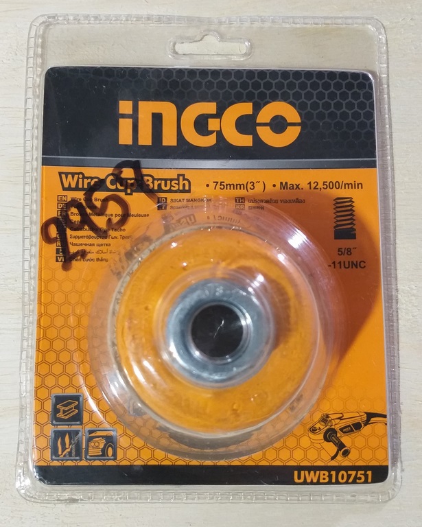 CEPILLO AL. COPA RIZADA 3X 5/8 INGCO UWB10751