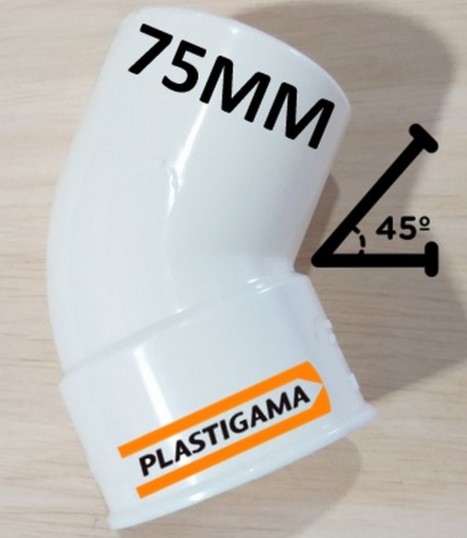 CODO 75 X 45 PLASTIGAMA