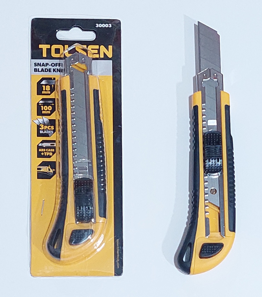 ESTILETE TOLSEN 18X100MM 3 REPUESTOS COD 30003