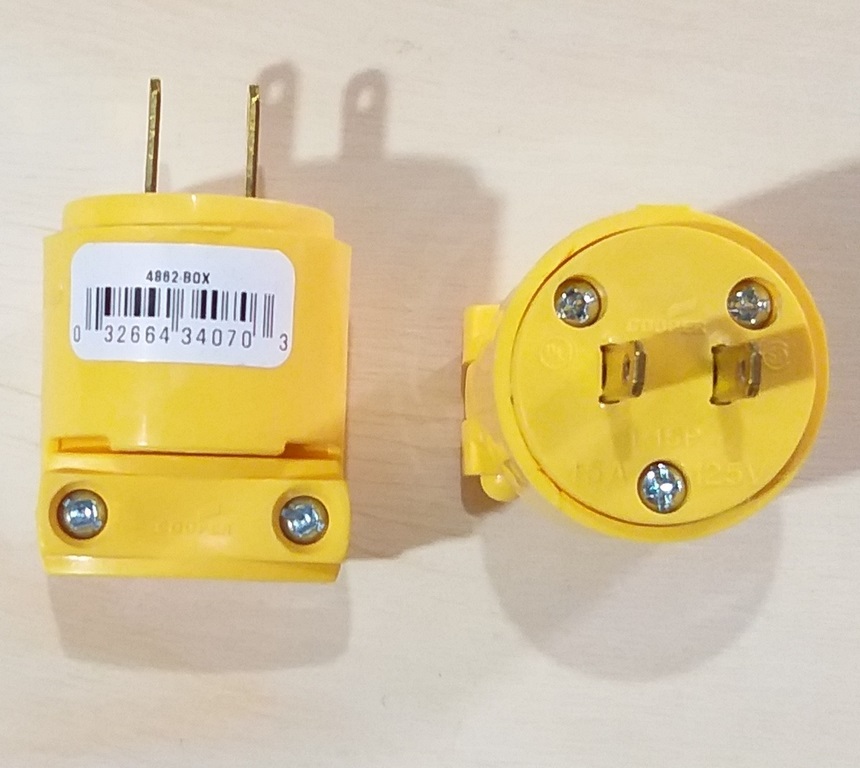 ENCHUFE COOPER 2PAT.AMARILLO REF.4862  304862