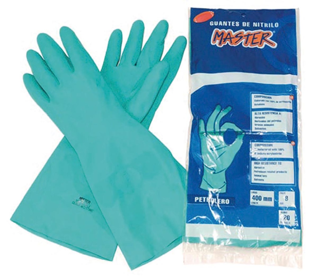 GUANTE NITRILO MASTER VERDE INDUSTRIAL AFELPADO