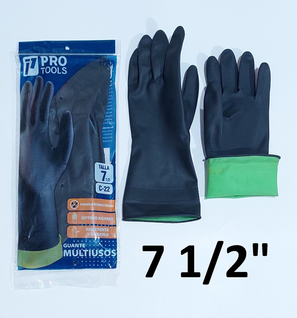 GUANTE LATEX 7.5 PROTOOLS # 7.5 NEGRO
