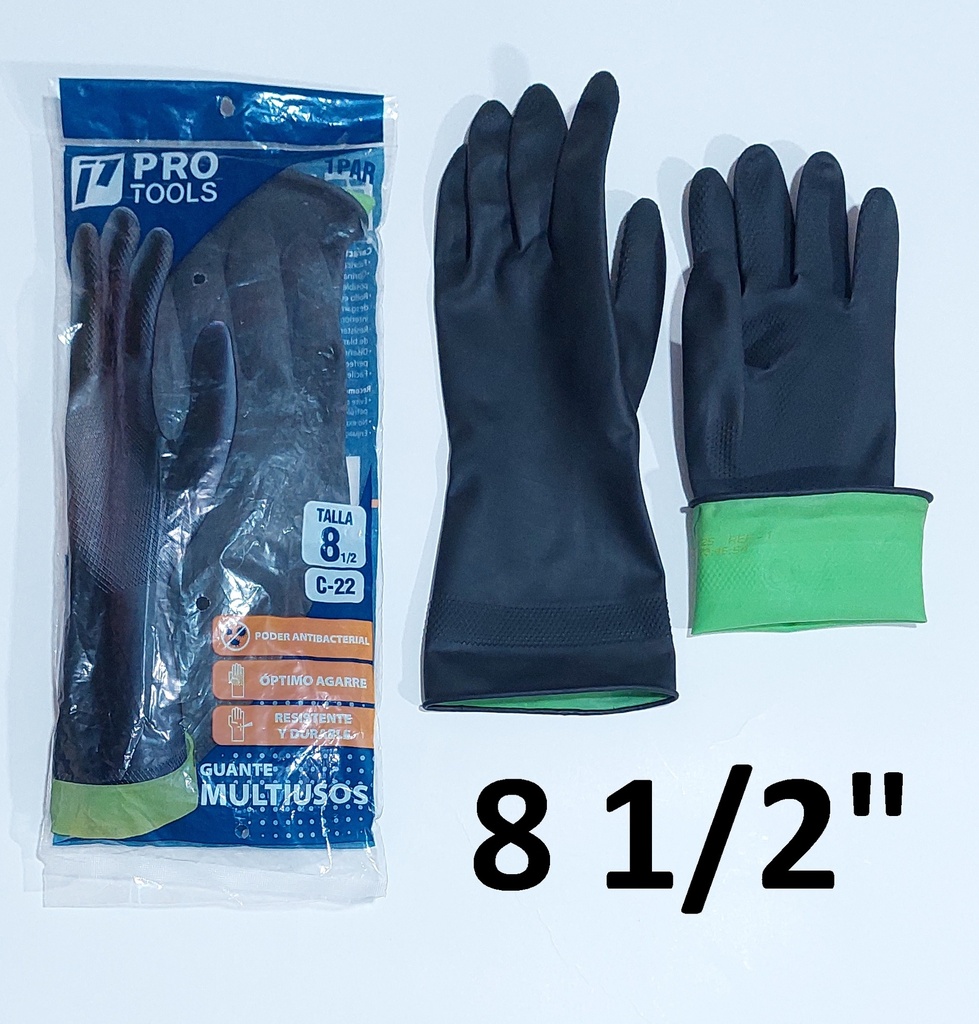GUANTE LATEX 8.5 PROTOOLS # 8.5 NEGRO