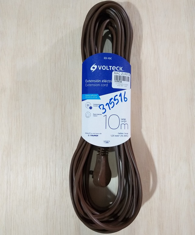 EXTENSION 10MT VOLTECK 2X16 CAFE