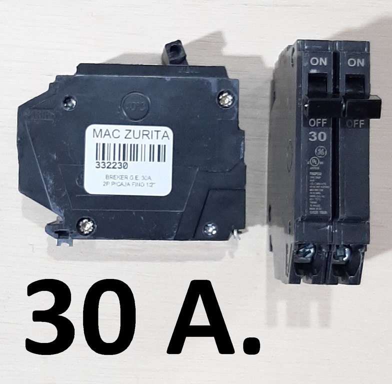 BREKER G.E. 30A. 2P P/CAJA FINO 1/2´´