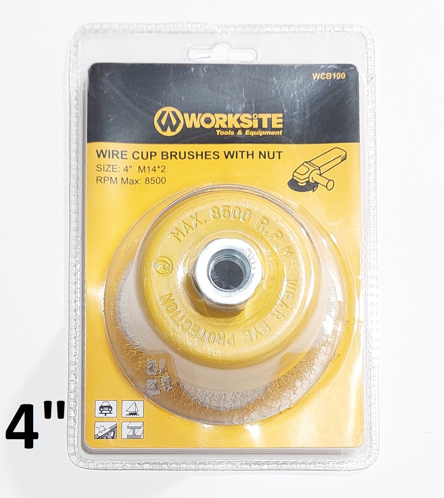 CEPILLO AL. COPA RIZADA 4 X 5/8 WORKSITE WCB100