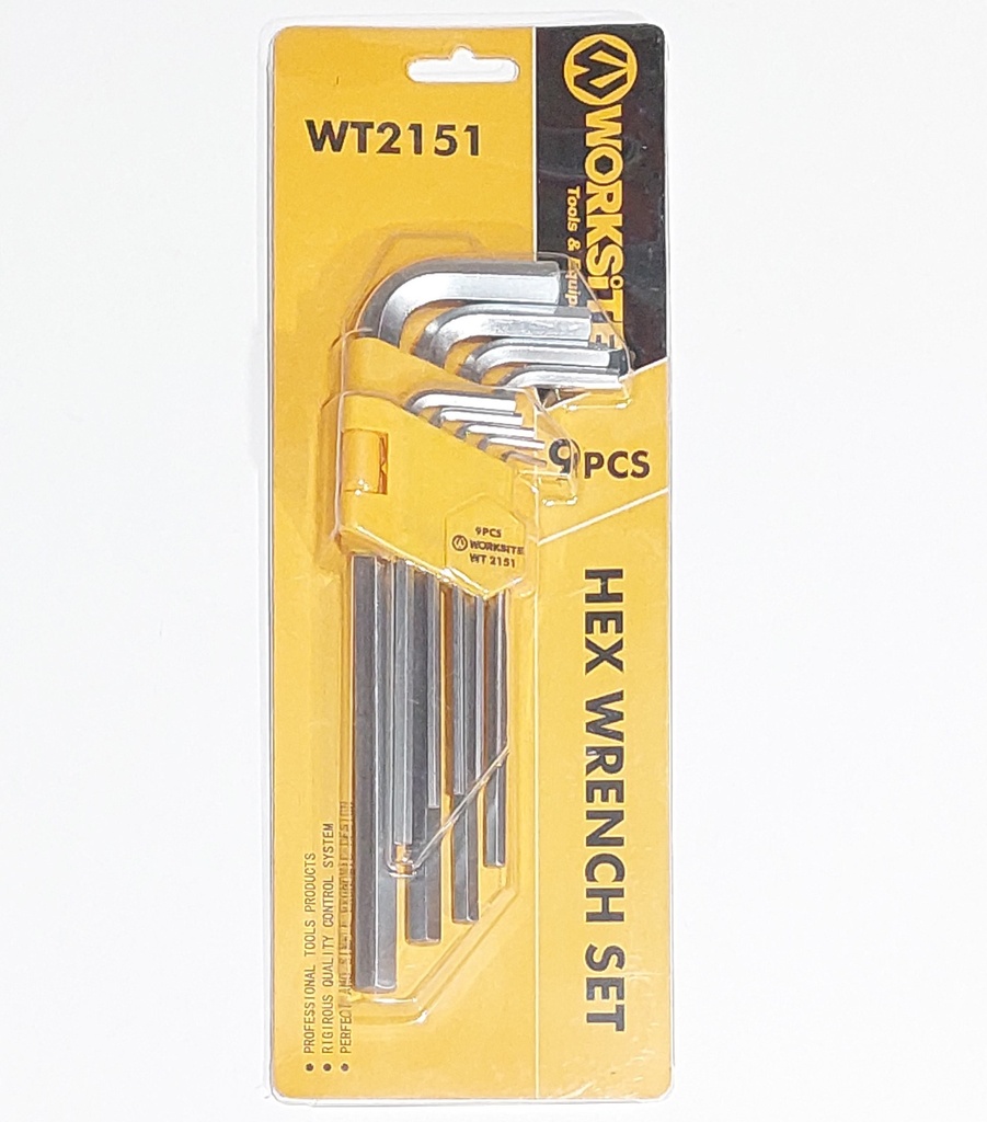 JGO LLAVE HEXAGONAL LARGAS 9PCS WORKSITE