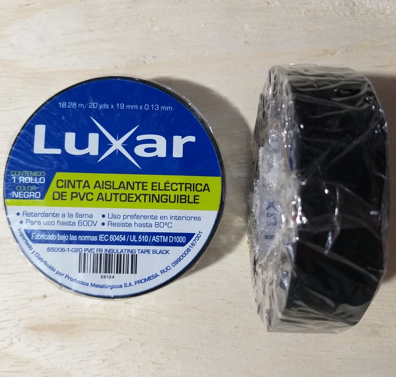 CINTA AISLANTE LUXAR 20Y NEGRA