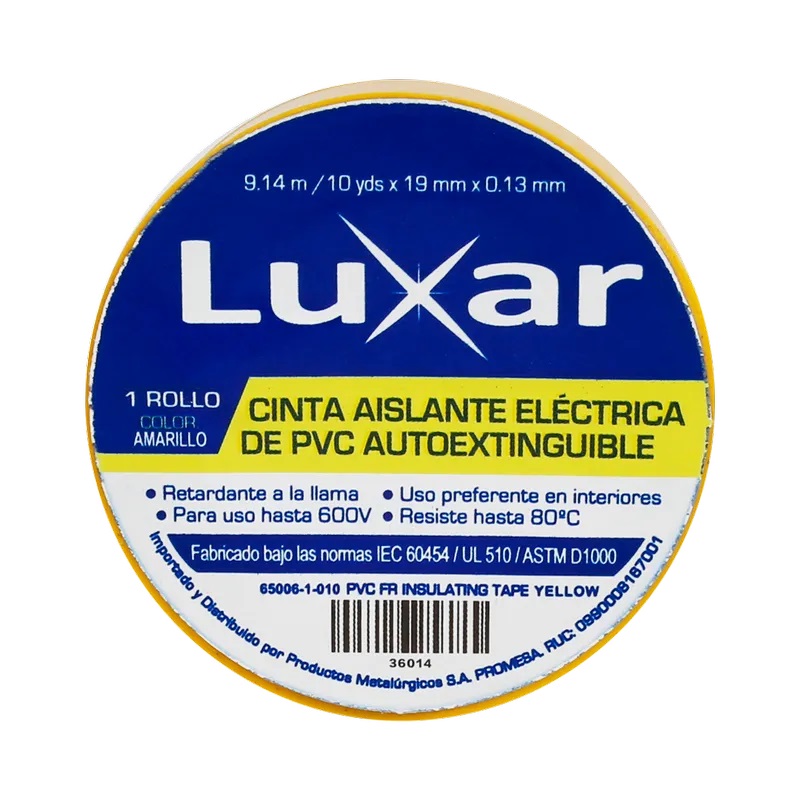 CINTA AISLANTE LUXAR 10Y AMARILLA
