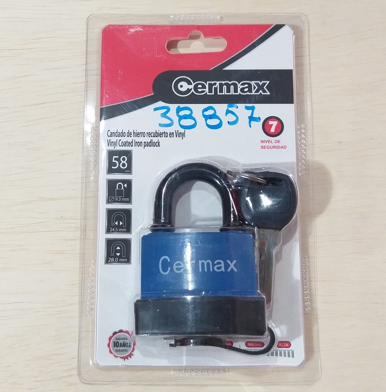 CANDADO CERMAX 58MM PVC