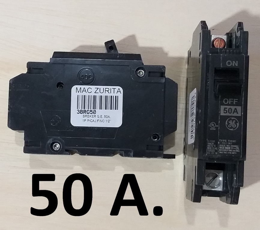 BREKER G.E. 50A. 1P P/CAJA FINO 1/2´´