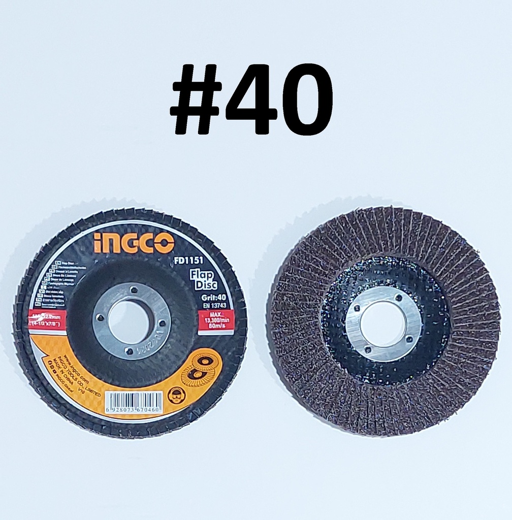 PLATO PULIDOR INGCO 4 1/2 115X22MM # 40 FLAP