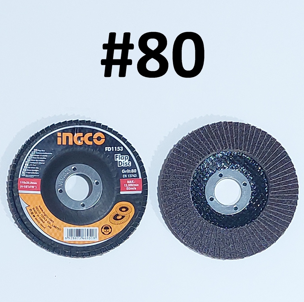 PLATO PULIDOR INGCO 4 1/2 115X22MM # 80 FLAP