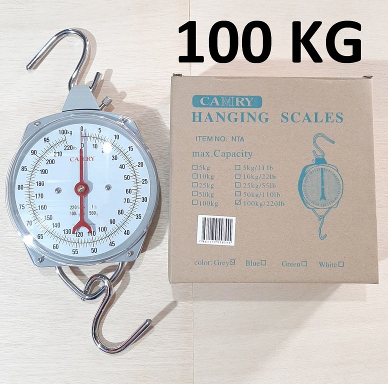 BALANZA COLGANTE 100KG CAMRY 2 GANCHO AC.INOX