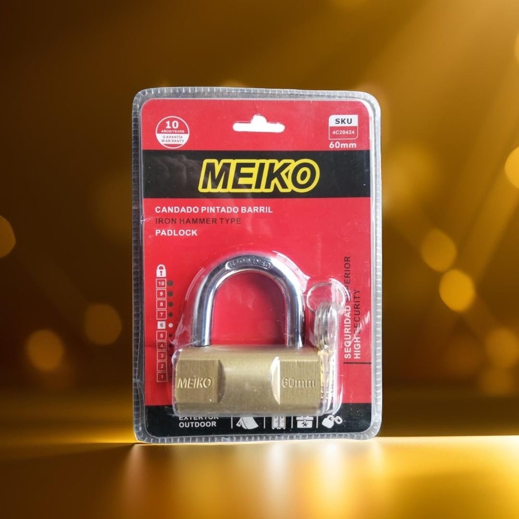 CANDADO MEIKO BARRIL 60MM PINTADO