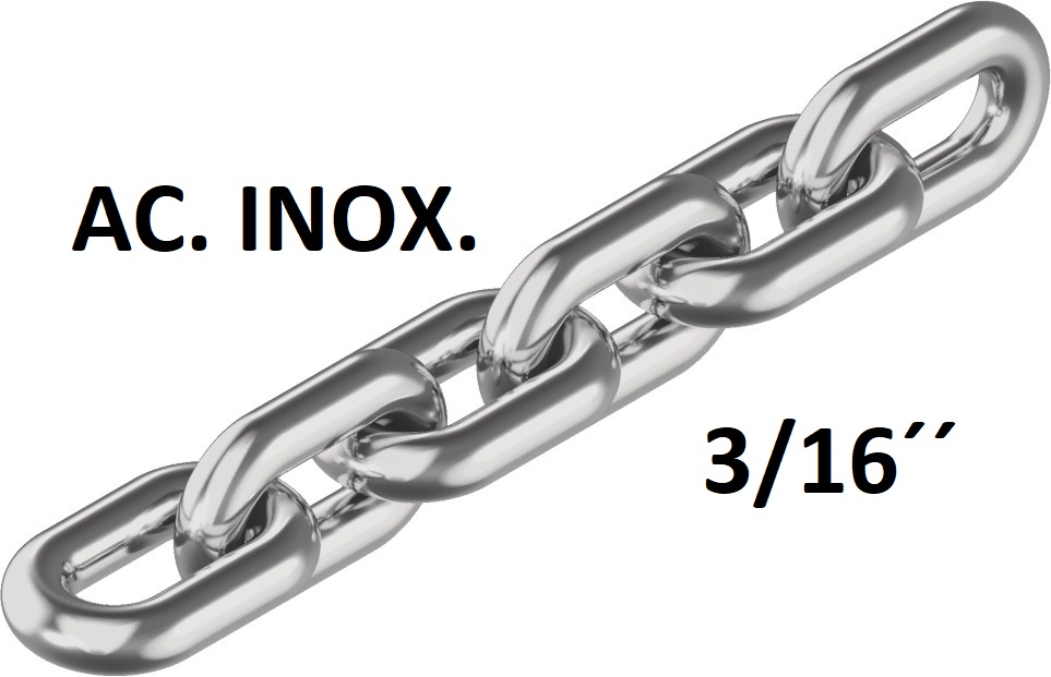 CADENA ACERO INOX 3/16 25KG 55MTS