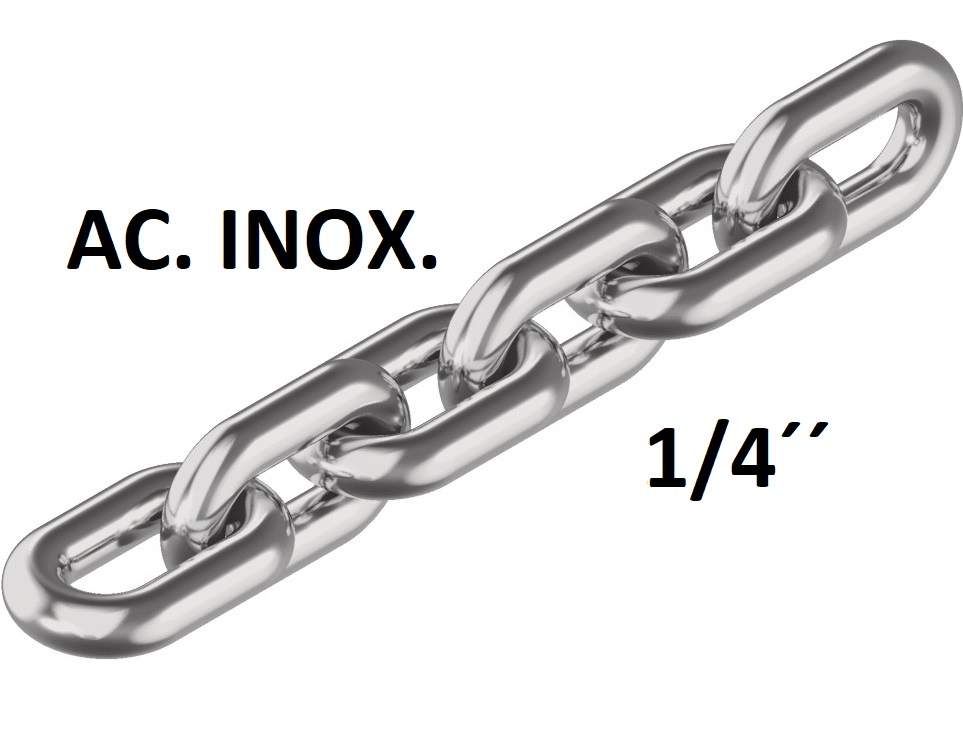 CADENA ACERO INOX 1/4 25KG 27.5MTS