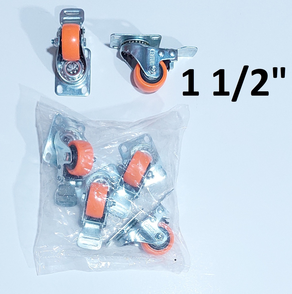 GARRUCHA GIRATORIA TOMATE IND PVC C/FRENO 1.50´´