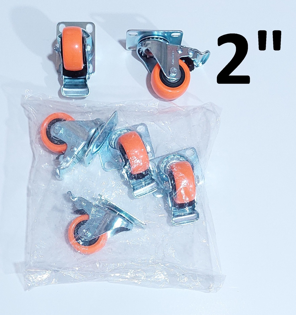 GARRUCHA GIRATORIA TOMATE IND. PVC C/FRENO 2.0 CENTURY