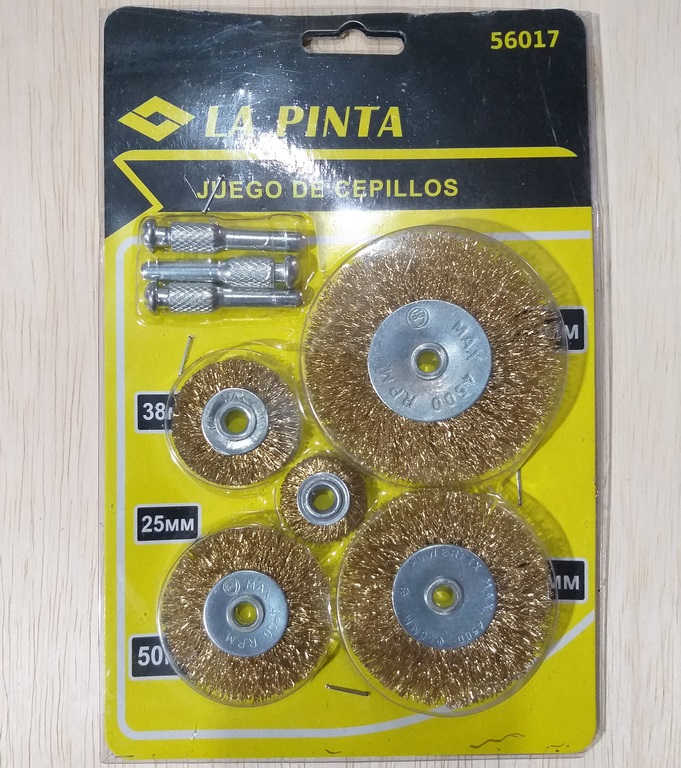 JGO CEPILLO PARA TALADRO 5PZS 25-28-50-65-75MM 200G LA PINTA