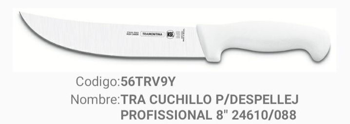 CUCHILLO TRAMONTINA 08 P/CARNE PROFESIONAL PTA REDONDA