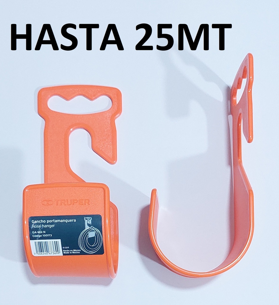 PORTA MANGUERA PLASTICA TIPO GANCHO HASTA 25M