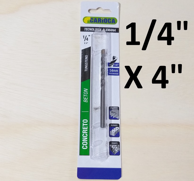 BROCA CONCRETO PTA/TUNGSTENO 1/4 X 4 CARIOCA
