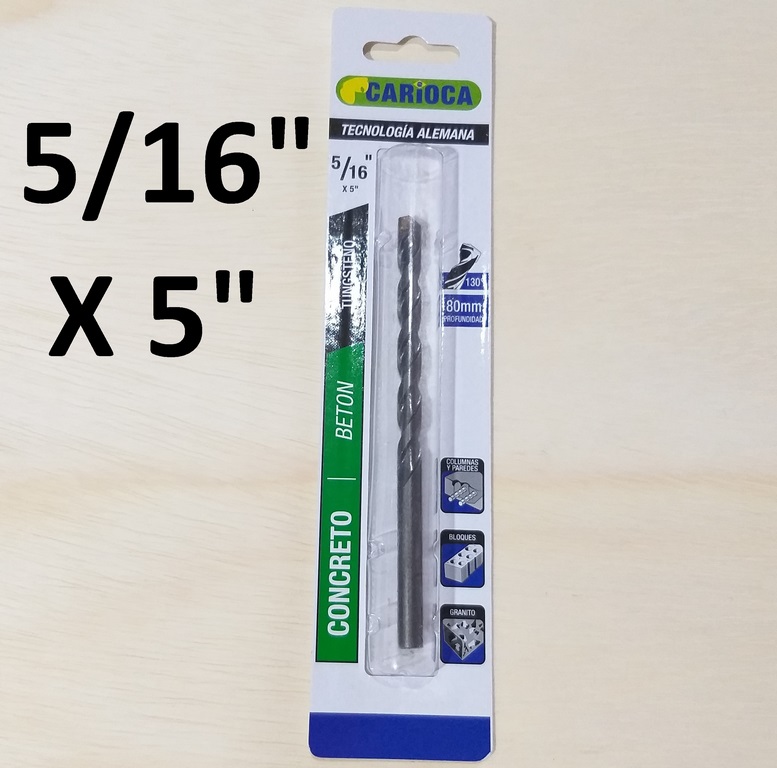 BROCA CONCRETO PTA/TUNGSTENO 5/16 X 5 CARIOCA
