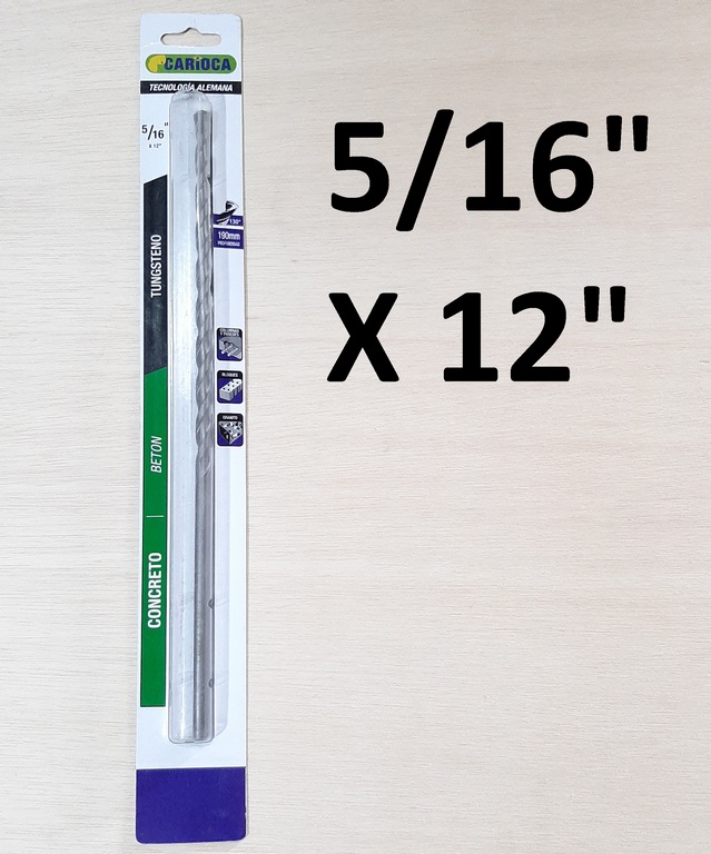 BROCA CONCRETO PTA/TUNGSTENO 5/16 X 12 CARIOCA