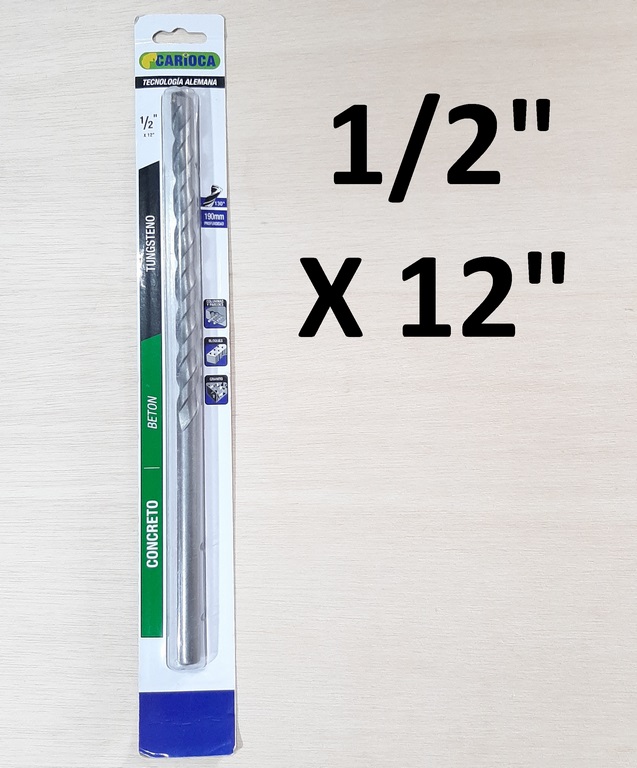 BROCA CONCRETO PTA/TUNGSTENO 1/2 X 12 CARIOCA