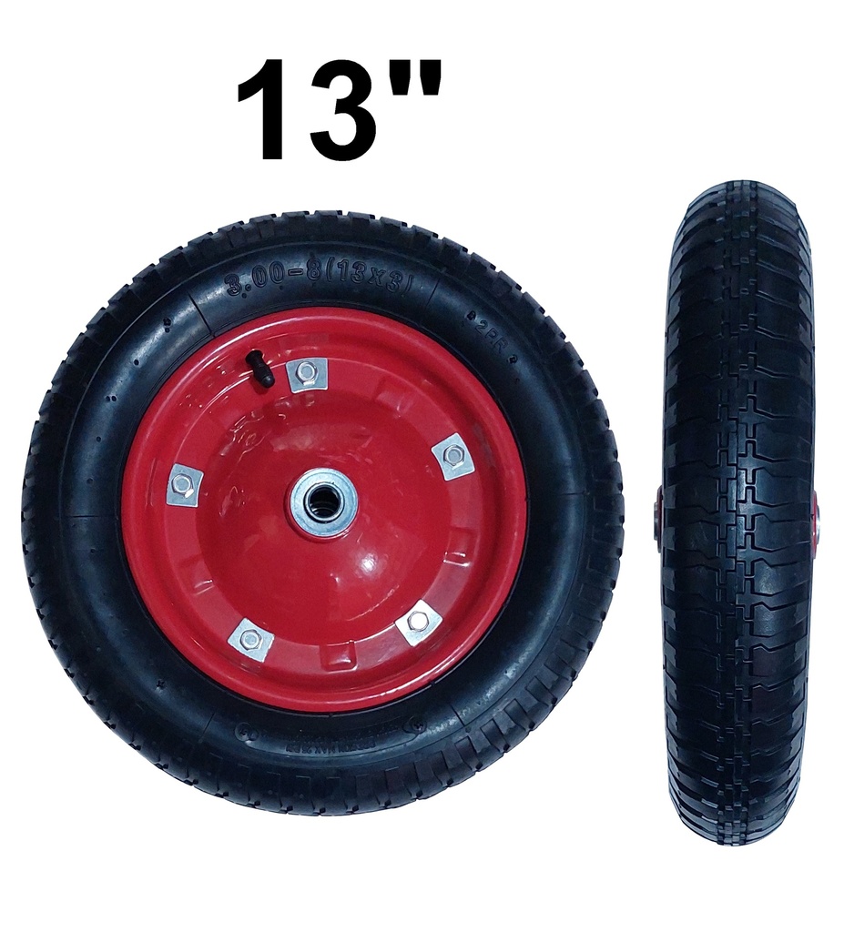 RUEDA P/CARRETILLA 13`` NEUMATICA 3.0X8 25PSI JEM