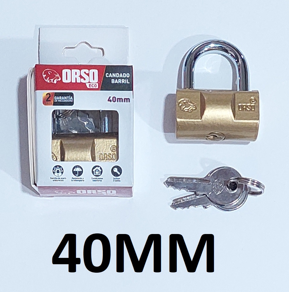 CANDADO ORSO 40 MM BARRIL CARTON