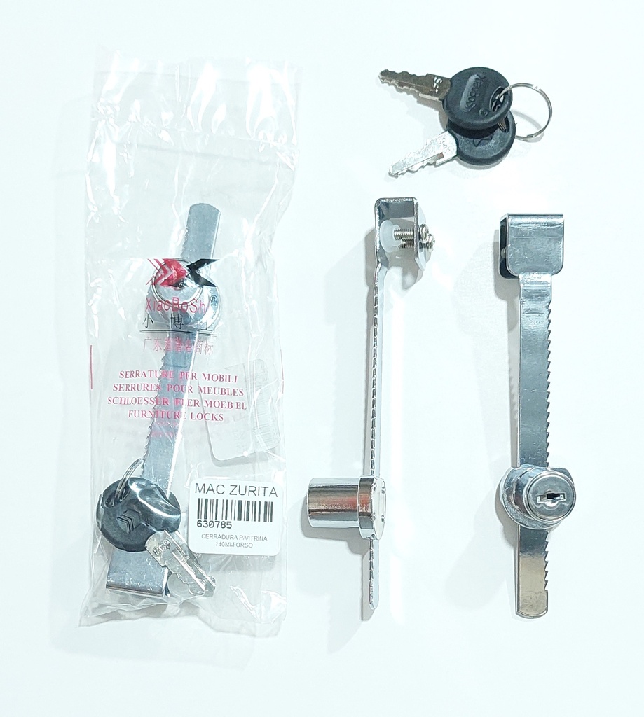 CERRADURA P/VITRINA 140MM ORSO