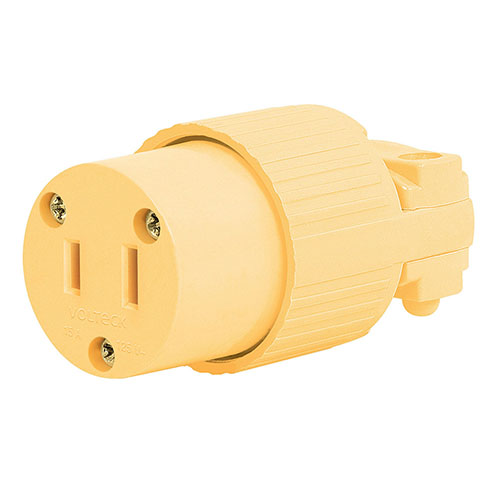 TOMA AEREO CONECTOR 15A- 125V ABS AMARILLO VOLTECK