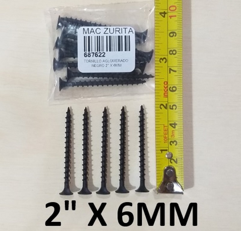 TORN.AGLOM. 2 X 6 NEGRO