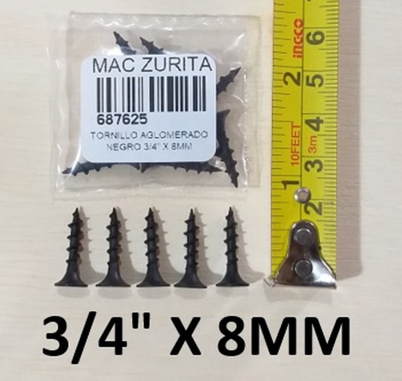 TORN.AGLOM. 0.75 X 8 NEGRO  3/4 X 8
