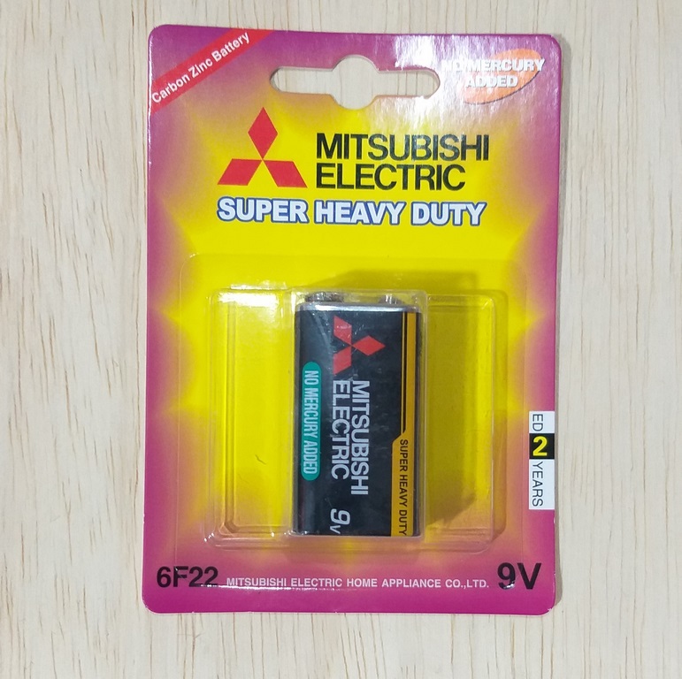 PILA MITSUBISHI 9V CUAD. UNID CARBON ZINC