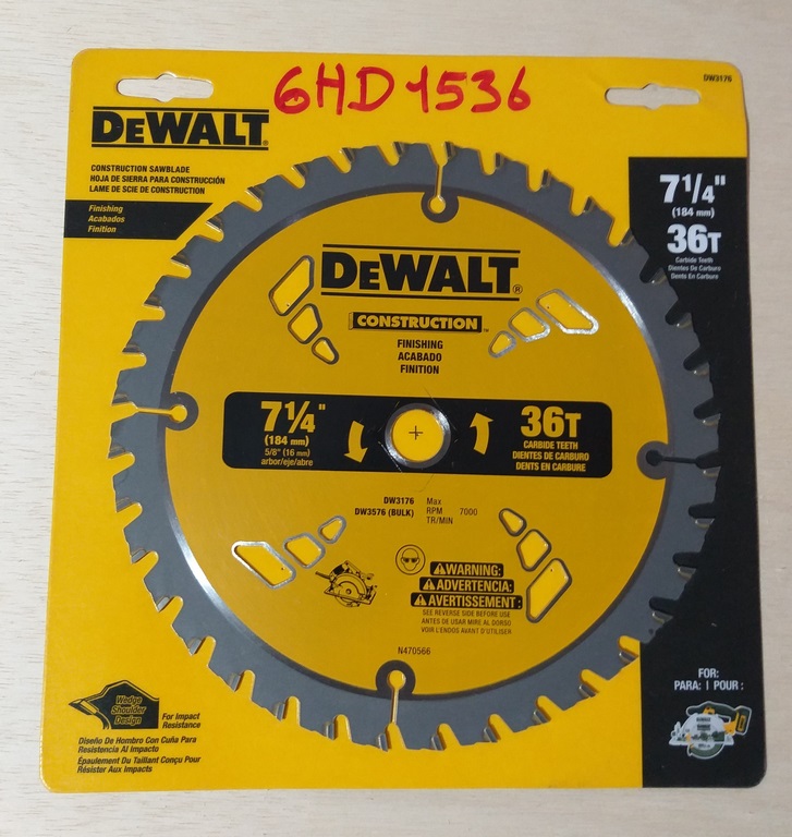 SIERRA CIRC.DEWALT 7-1/4´´ DWE3176 36D MADERA