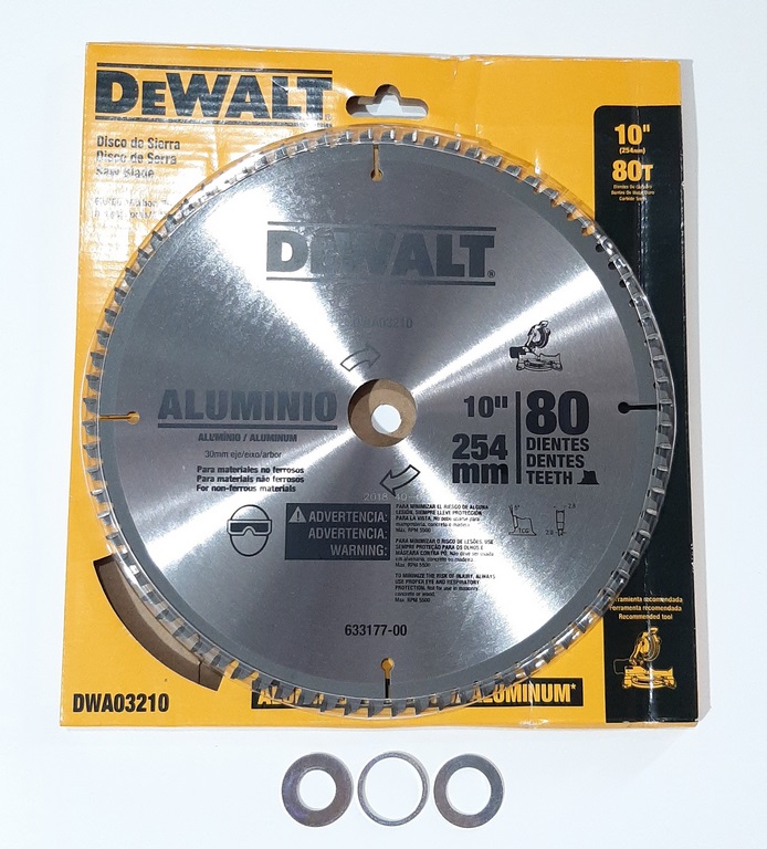 DISCO CORT.ALUMINIO 10´´ DEWALT 80D